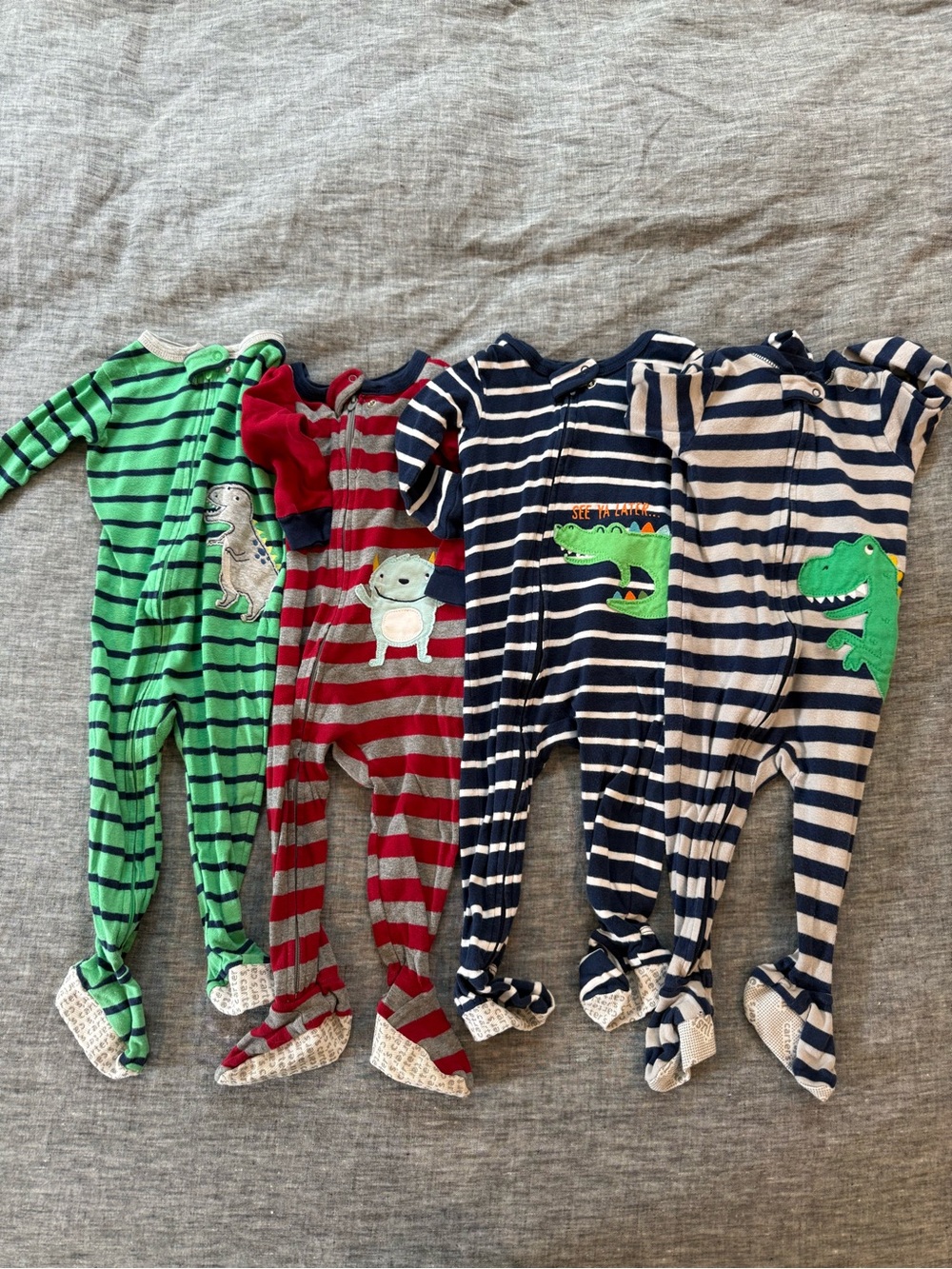 Carter’s zipper footie pajamas, 12m